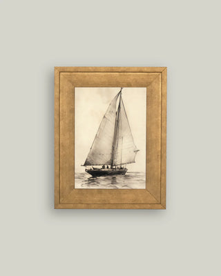 Vintage Sailboat Framed Wall Art