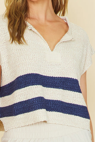 Stripe Sleeveless Helms Sweater (more colors)