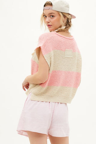 Blush Stripe Helms Sweater