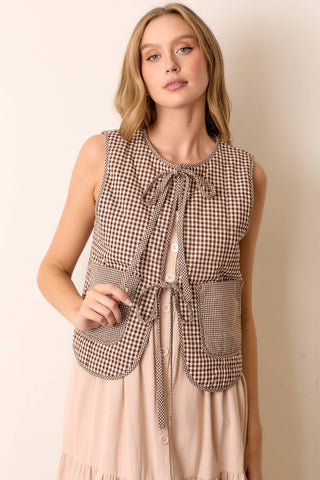 Gingham Tie Vest