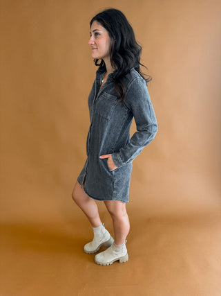 Acid Wash Denim Dress