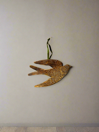 Ornate Brass Bird Wall Art