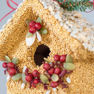 Poinsettia Cottage Bird Feeder