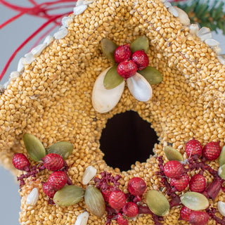 Poinsettia Cottage Bird Feeder