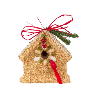 Poinsettia Cottage Bird Feeder