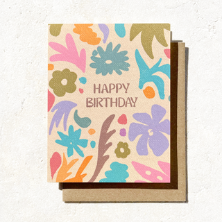 Floral Happy Birthday Card