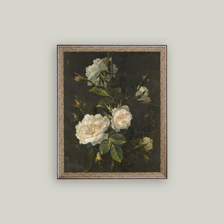 Moody Still Life Rose Framed Wall Art