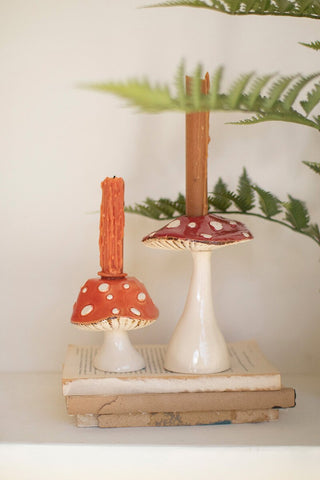 Ceramic Mushroom Taper Holder (two sizes)