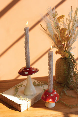 Ceramic Mushroom Taper Holder (two sizes)