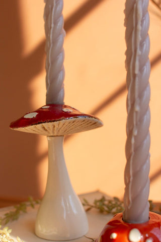 Ceramic Mushroom Taper Holder (two sizes)