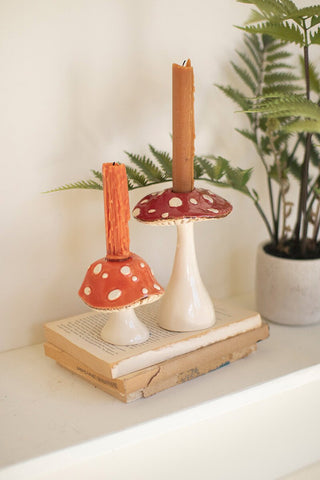 Ceramic Mushroom Taper Holder (two sizes)