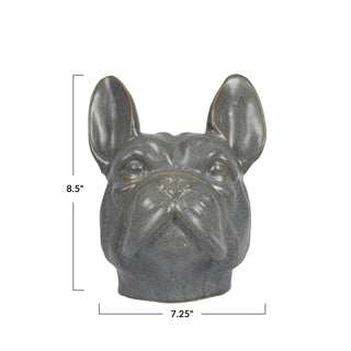 French Bulldog Head Vase