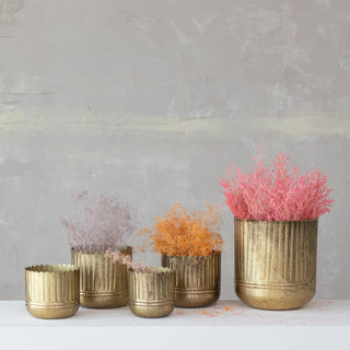 Scalloped Brass Planter