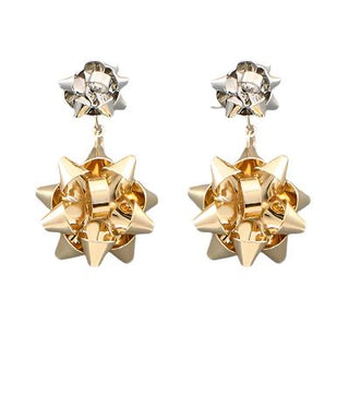 Gold & Silver Christmas Bows Earrings