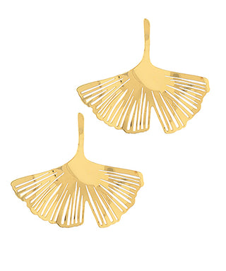 FINAL SALE Gold-Dipped Ginkgo Leaves Earrings