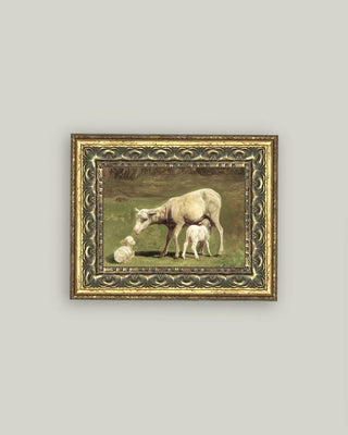 Ewe and Two Lambs Framed Art (more sizes)