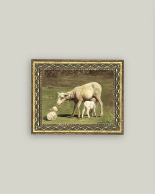 Ewe and Two Lambs Framed Art (more sizes)