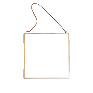 Brass & Glass Hanging Frame 15" x 15"