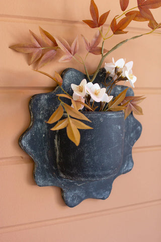 Black Wavy Wall Planter Set