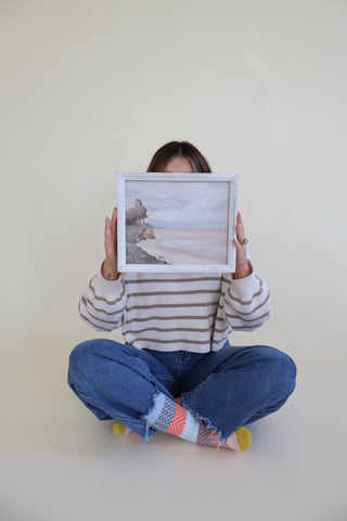 Seaside Landscape with White Frame