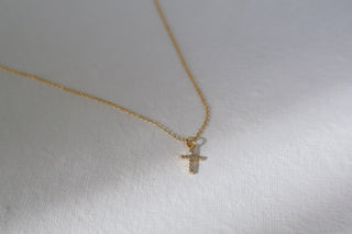 Simple & Sweet CZ Cross Necklace