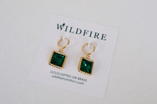 Emerald Squared Earrings