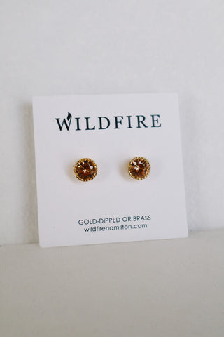 Champagne Stone Stud Earrings