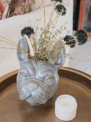 French Bulldog Head Vase