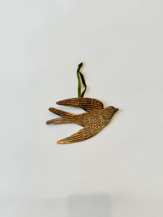 Ornate Brass Bird Wall Art