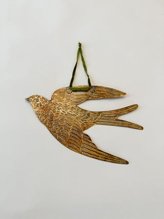 Ornate Brass Bird Wall Art