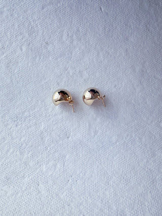 Gold-Dipped Dome Stud Earrings