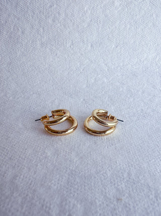 Medium Gold-Dipped Double Hoops