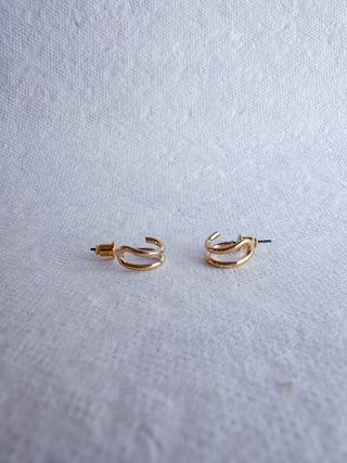 Small Gold-Dipped Double Hoops