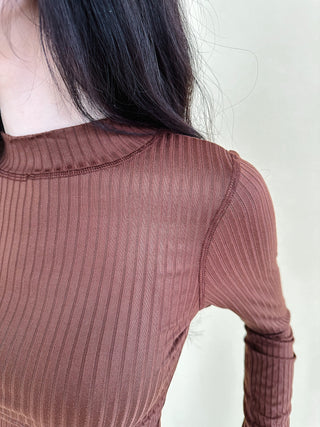 High Neck Ribbed Top (more colors)