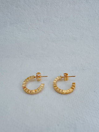 Gold-Dipped Textured Hoops