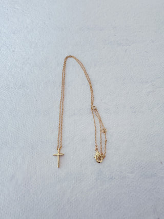 Simple Cross Necklace (Gold or Silver)