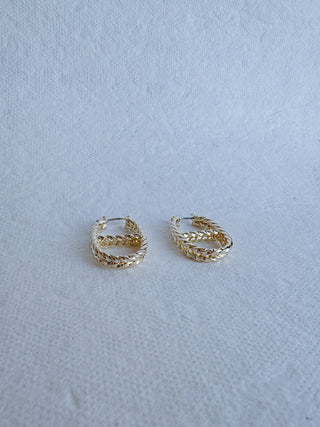 Braided Oval Hoop Earrings