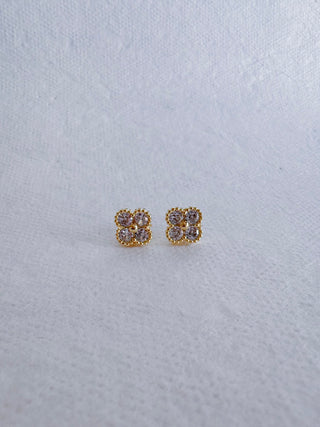 Pave Clover Stud Earrings