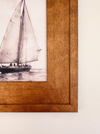 Vintage Sailboat Framed Wall Art