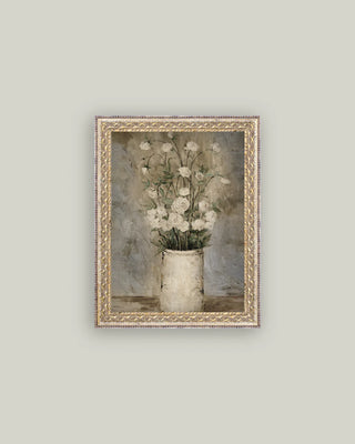 Long Stem White Roses Wall Art