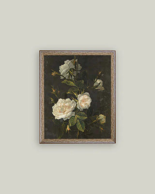 Moody Still Life Rose Framed Wall Art