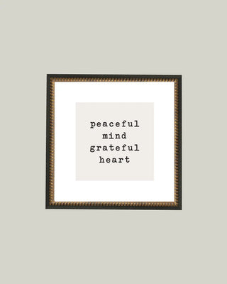 Golden Peaceful Mind Grateful Heart Framed Antique Print