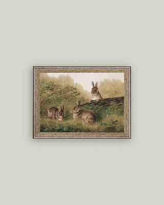 Rabbits On A Log Framed Wall Art (more sizes)