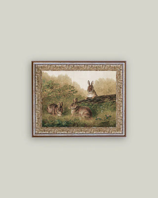 Rabbits On A Log Framed Wall Art (more sizes)