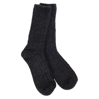 Cozy Metallic Socks - Black