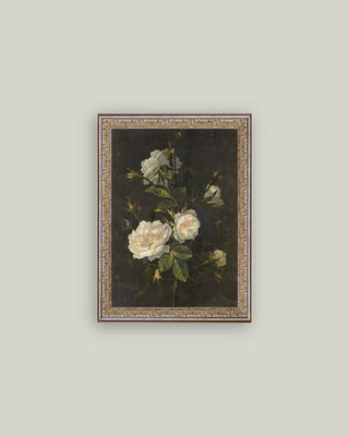 Moody Still Life Rose Framed Wall Art