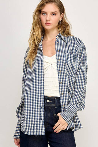 Checkered Button Down Top