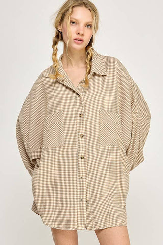 Sunside Oversized Gingham Top