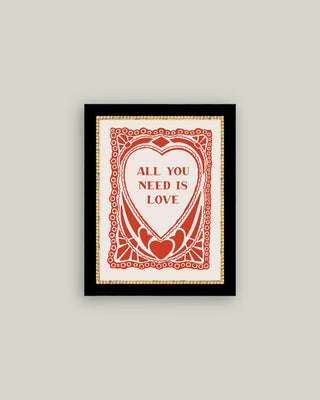 All You Need Is Love Framed Antique Art