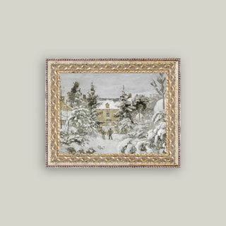 Snowy Stroll Framed Wall Art